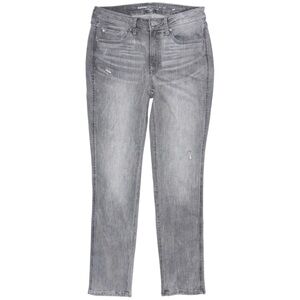 Chico’s DefineMe Denim Slim Leg Gray Jeans Womens 6 Chico’s 0.5 Mid Rise Stretch